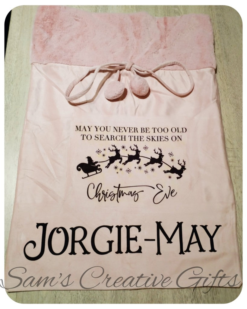 Christmas stocking and sack set